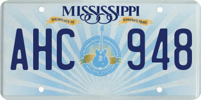 MS license plate AHC948