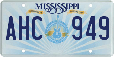 MS license plate AHC949