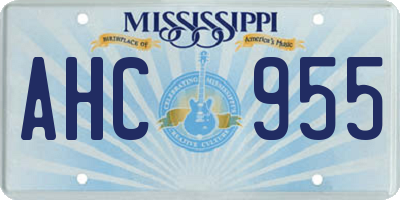 MS license plate AHC955