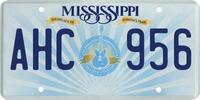 MS license plate AHC956