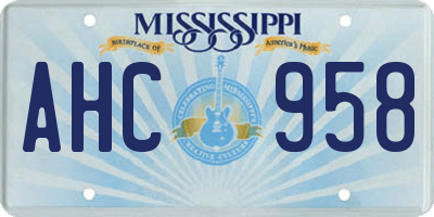 MS license plate AHC958