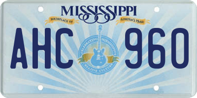 MS license plate AHC960