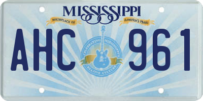 MS license plate AHC961