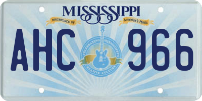 MS license plate AHC966