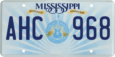 MS license plate AHC968