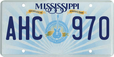MS license plate AHC970
