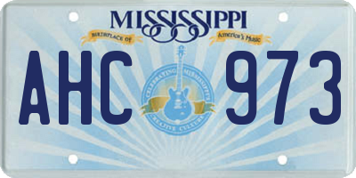 MS license plate AHC973
