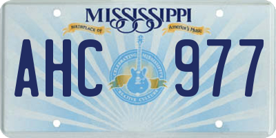 MS license plate AHC977