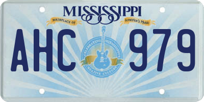 MS license plate AHC979