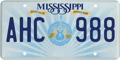 MS license plate AHC988