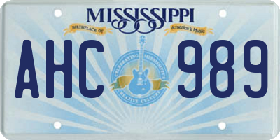 MS license plate AHC989