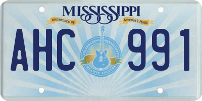 MS license plate AHC991