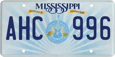 MS license plate AHC996