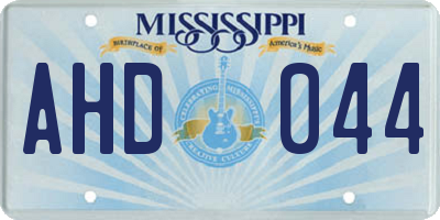MS license plate AHD044