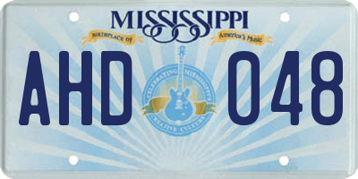 MS license plate AHD048