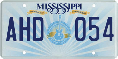 MS license plate AHD054