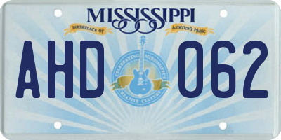 MS license plate AHD062