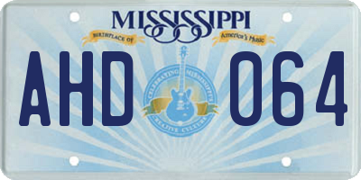 MS license plate AHD064