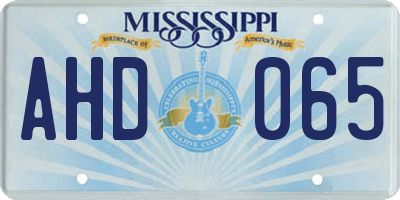 MS license plate AHD065