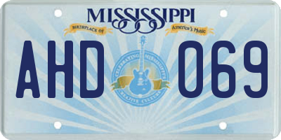 MS license plate AHD069