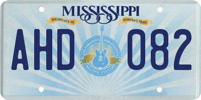 MS license plate AHD082