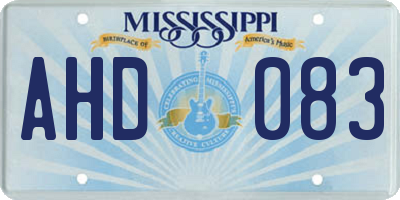 MS license plate AHD083