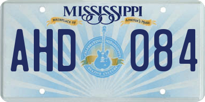 MS license plate AHD084