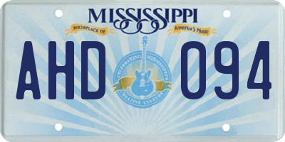 MS license plate AHD094