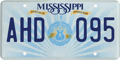 MS license plate AHD095