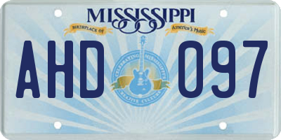 MS license plate AHD097
