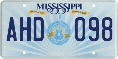 MS license plate AHD098