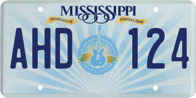 MS license plate AHD124