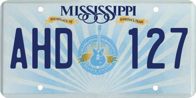 MS license plate AHD127