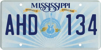 MS license plate AHD134