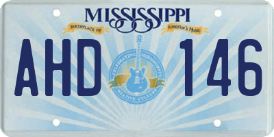 MS license plate AHD146