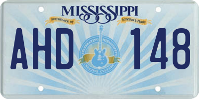 MS license plate AHD148