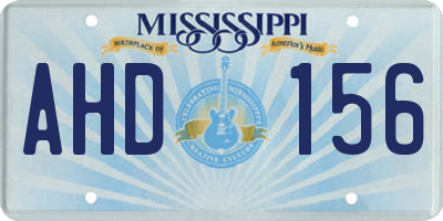 MS license plate AHD156