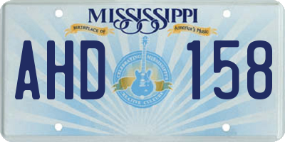 MS license plate AHD158
