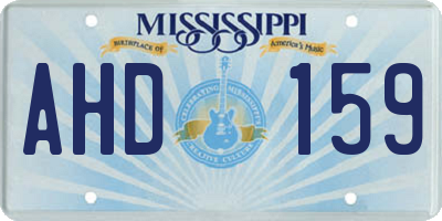 MS license plate AHD159