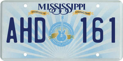 MS license plate AHD161