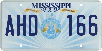 MS license plate AHD166