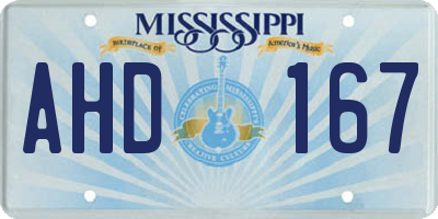 MS license plate AHD167