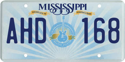 MS license plate AHD168