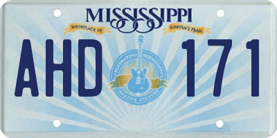 MS license plate AHD171