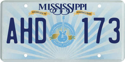 MS license plate AHD173