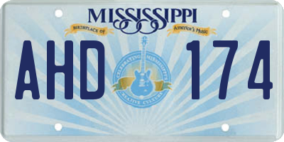 MS license plate AHD174