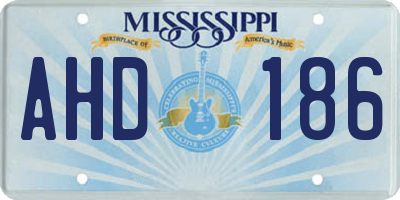 MS license plate AHD186