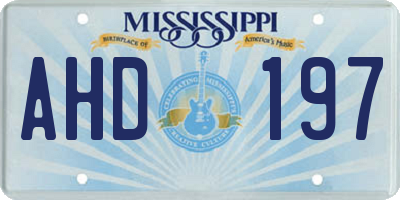 MS license plate AHD197