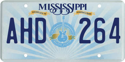 MS license plate AHD264