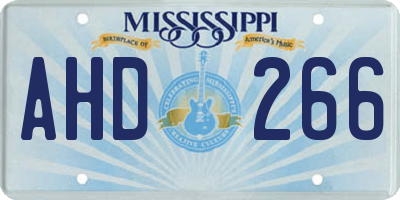 MS license plate AHD266